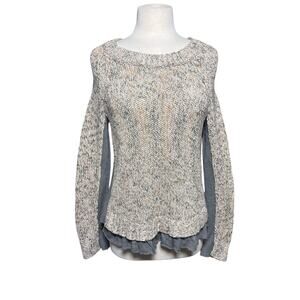 ATHROPOLOGIE MOTH Women’s Neutral Wool Blend Layered Sweater